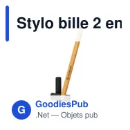 Stylo bille 2 en 1 personnalisable en bambou avec logo | Mikayla - Miniature 1