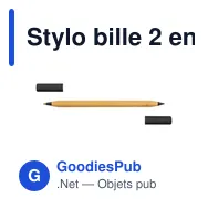Stylo bille 2 en 1 personnalisable en bambou avec logo | Mikayla - Miniature 5