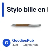 Stylo bille personnalisable en bambou avec logo - Miniature 1