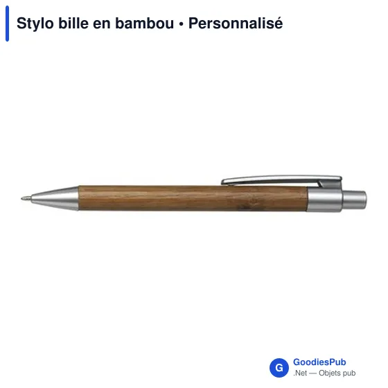 Stylo bille personnalisable en bambou avec logo - Image 2