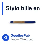 Stylo bille personnalisable en bambou avec logo - Miniature 3