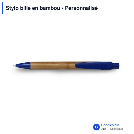 Stylo bille personnalisable en bambou avec logo - Image 3
