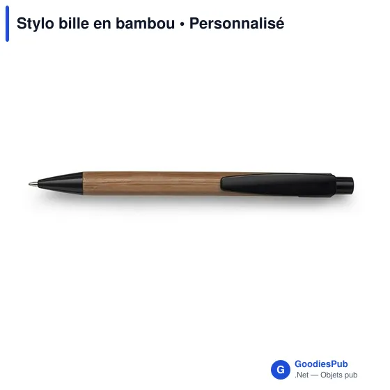 Stylo bille personnalisable en bambou avec logo - Image 5
