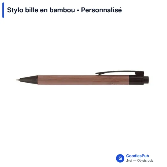 Stylo bille personnalisable en bambou avec logo - Image 6