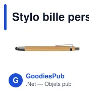 Stylo bille personnalisable en bambou avec logo - modèle Jerome - Miniature 1