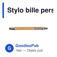Stylo bille personnalisable en bambou avec logo - modèle Jerome - Miniature 2