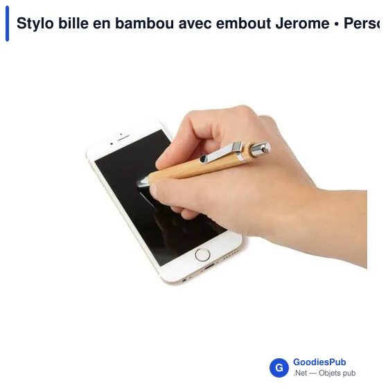 Stylo bille personnalisable en bambou avec logo - modèle Jerome - Image 4