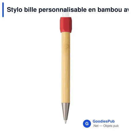 Stylo bille personnalisable en bambou avec fonction spinner - Fennavec logo