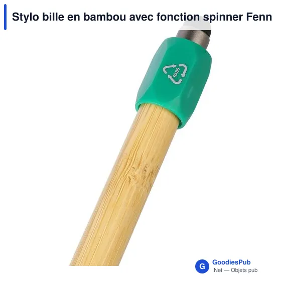 Stylo bille personnalisable en bambou avec fonction spinner - Fennavec logo - Image 12