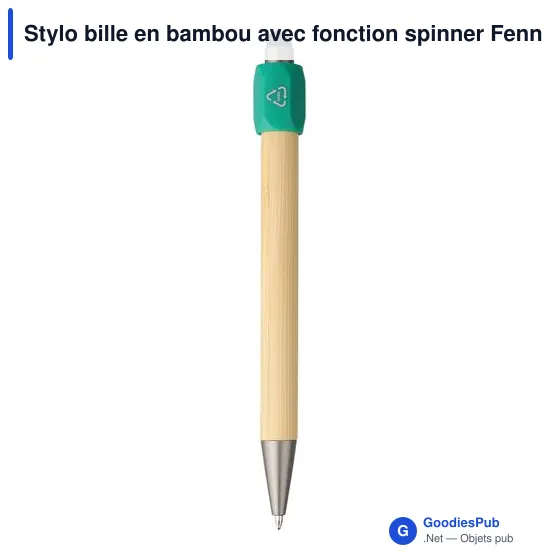 Stylo bille personnalisable en bambou avec fonction spinner - Fennavec logo - Image 3