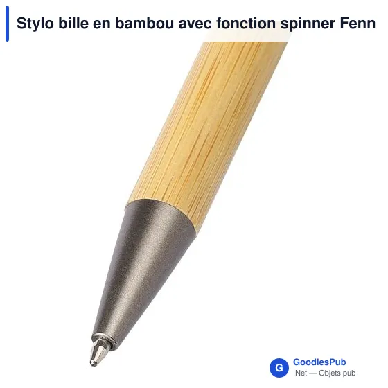 Stylo bille personnalisable en bambou avec fonction spinner - Fennavec logo - Image 6