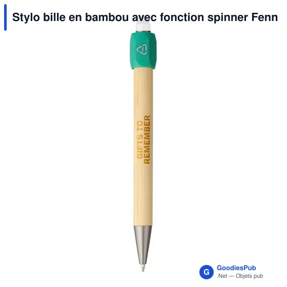 Stylo bille personnalisable en bambou avec fonction spinner - Fennavec logo - Image 8