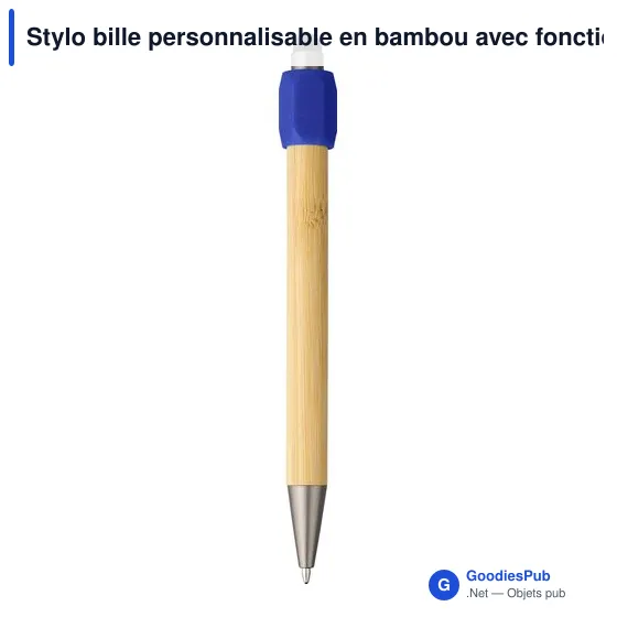 Stylo bille personnalisable en bambou avec fonction spinner - Fennavec logo - Image 9