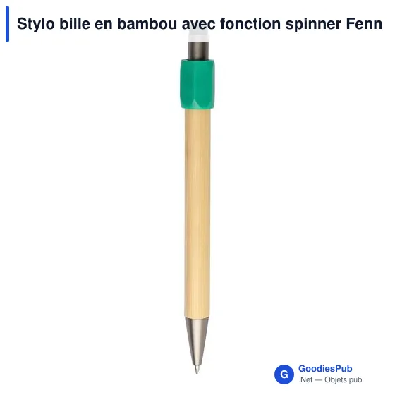 Stylo bille personnalisable en bambou avec fonction spinner - Fennavec logo - Image 10