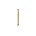 Variante blanc - Stylo bille personnalisable en bambou avec fonction spinner - Fennavec logo