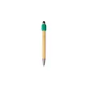 Variante vert - Stylo bille personnalisable en bambou avec fonction spinner - Fennavec logo