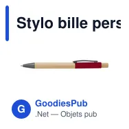 Stylo bille personnalisable en bambou avec logo - modèle Cesar - Miniature 1