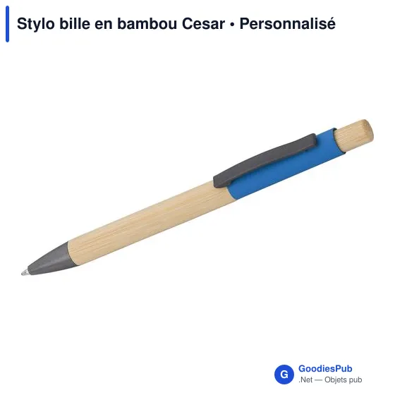 Stylo bille personnalisable en bambou avec logo - modèle Cesar - Image 11