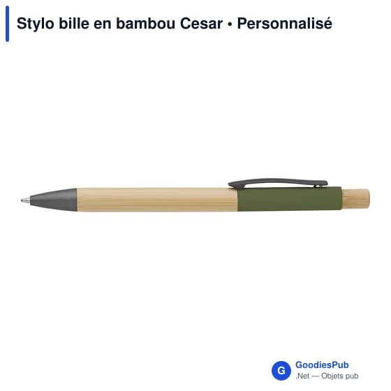 Stylo bille personnalisable en bambou avec logo - modèle Cesar - Image 7