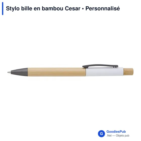 Stylo bille personnalisable en bambou avec logo - modèle Cesar - Image 10