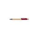 Variante rouge - Stylo bille personnalisable en bambou avec logo - modèle Cesar