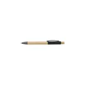 Variante noir - Stylo bille personnalisable en bambou avec logo - modèle Cesar
