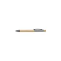 Variante gris - Stylo bille personnalisable en bambou avec logo - modèle Cesar