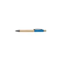 Variante bleu clair - Stylo bille personnalisable en bambou avec logo - modèle Cesar