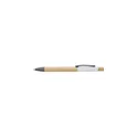 Variante blanc - Stylo bille personnalisable en bambou avec logo - modèle Cesar
