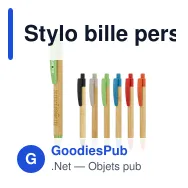 Stylo bille personnalisable coloré en bambou et paille de blé avec logo - Miniature 1