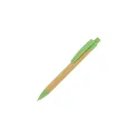 Variante Vert - Stylo bille personnalisable coloré en bambou et paille de blé avec logo