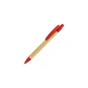 Variante Rouge foncé - Stylo bille personnalisable coloré en bambou et paille de blé avec logo