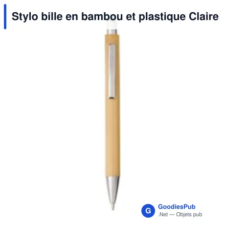 Stylo bille en bambou et plastique Claire