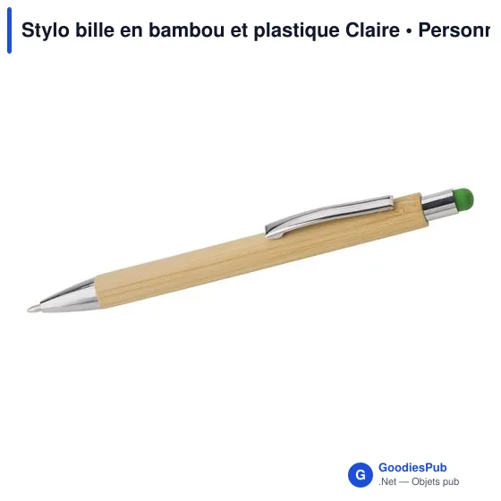 Stylo bille en bambou et plastique Claire - Image 11
