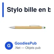 Stylo bille en bambou et plastique Claire - Miniature 12