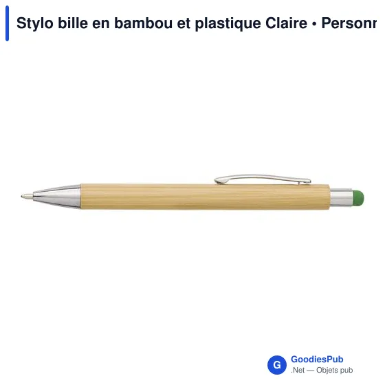 Stylo bille en bambou et plastique Claire - Image 12