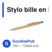 Stylo bille en bambou et plastique Claire - Miniature 3
