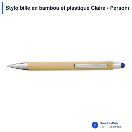 Stylo bille en bambou et plastique Claire - Image 6