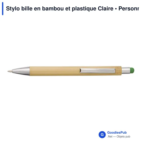 Stylo bille en bambou et plastique Claire - Image 9