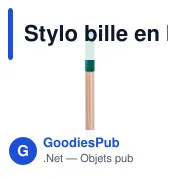 Stylo bille personnalisable en bambou et plastique avec logo - Miniature 1