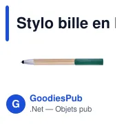 Stylo bille personnalisable en bambou et plastique avec logo - Miniature 2