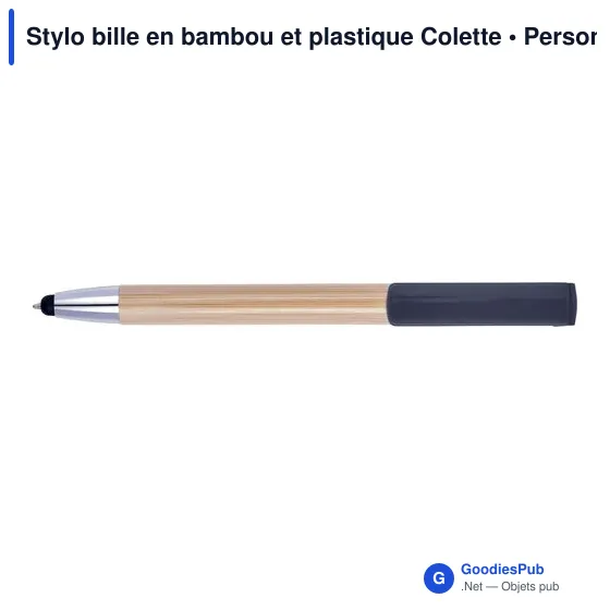 Stylo bille personnalisable en bambou et plastique avec logo - Image 12