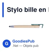 Stylo bille personnalisable en bambou et plastique avec logo - Miniature 3