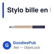 Stylo bille personnalisable en bambou et plastique avec logo - Miniature 4