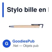 Stylo bille personnalisable en bambou et plastique avec logo - Miniature 5