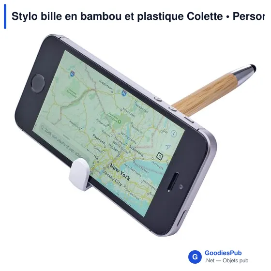 Stylo bille personnalisable en bambou et plastique avec logo - Image 6
