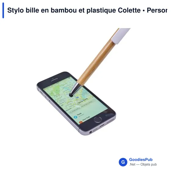 Stylo bille personnalisable en bambou et plastique avec logo - Image 7
