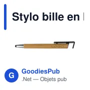 Stylo bille personnalisable en bambou et plastique avec logo - Miniature 8