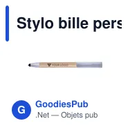 Stylo bille personnalisable en bambou et plastique avec logo - Miniature 9