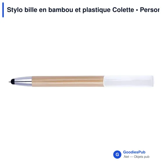 Stylo bille personnalisable en bambou et plastique avec logo - Image 10